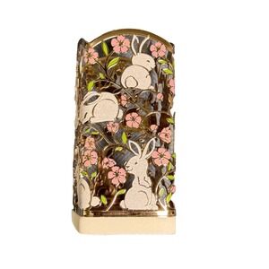 Bath & Body Works Bunny Foaming Soap Holder Sleeve Easter Spring Metal pink gold